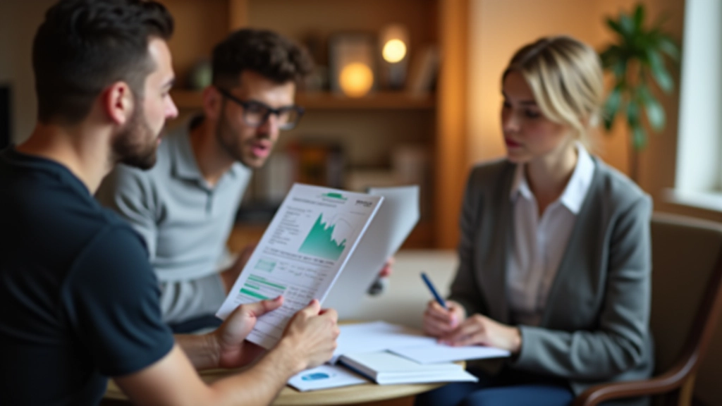 Consultant analysant les relevés de consommation eau chauffage avec un client